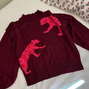 CROSBY by Mollie Burch Burgundy Sweater cheetah